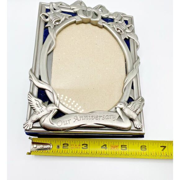 Photo Album Pewter Finish Anniversary Frame Holds 80 4x6 Photos Wedding Gift - Picture 9 of 10